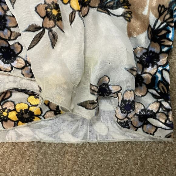 Hale Bob Maxi Dress Size M Boho Velvet Burnout Floral Festival Slit Viscos Blend - Picture 12 of 14